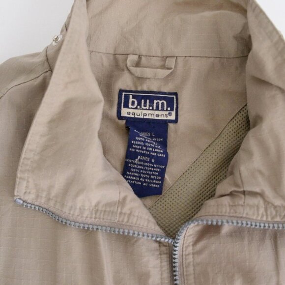 Vintage Bum Equipment Tan Zip  Up Spring Jacket Size Large - Picture 11 of 11